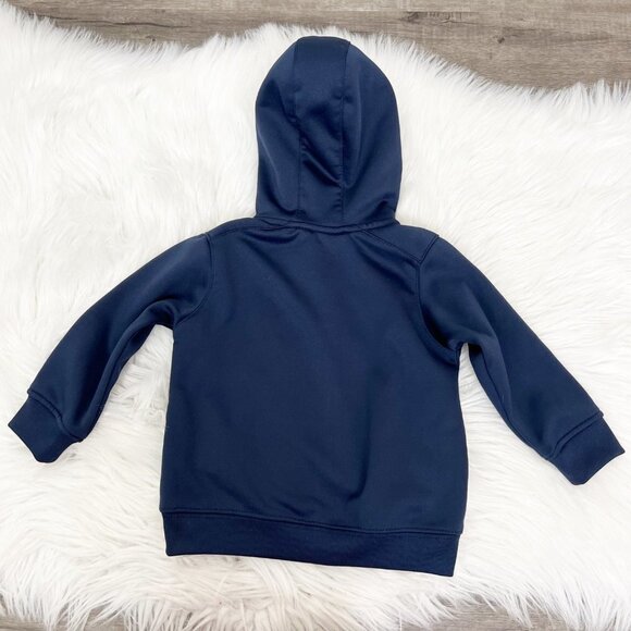 Nike Baby Toddler 18 Months Navy Fleece Lined Full Zip Hooded Jacket Dri-Fit - Picture 2 of 8